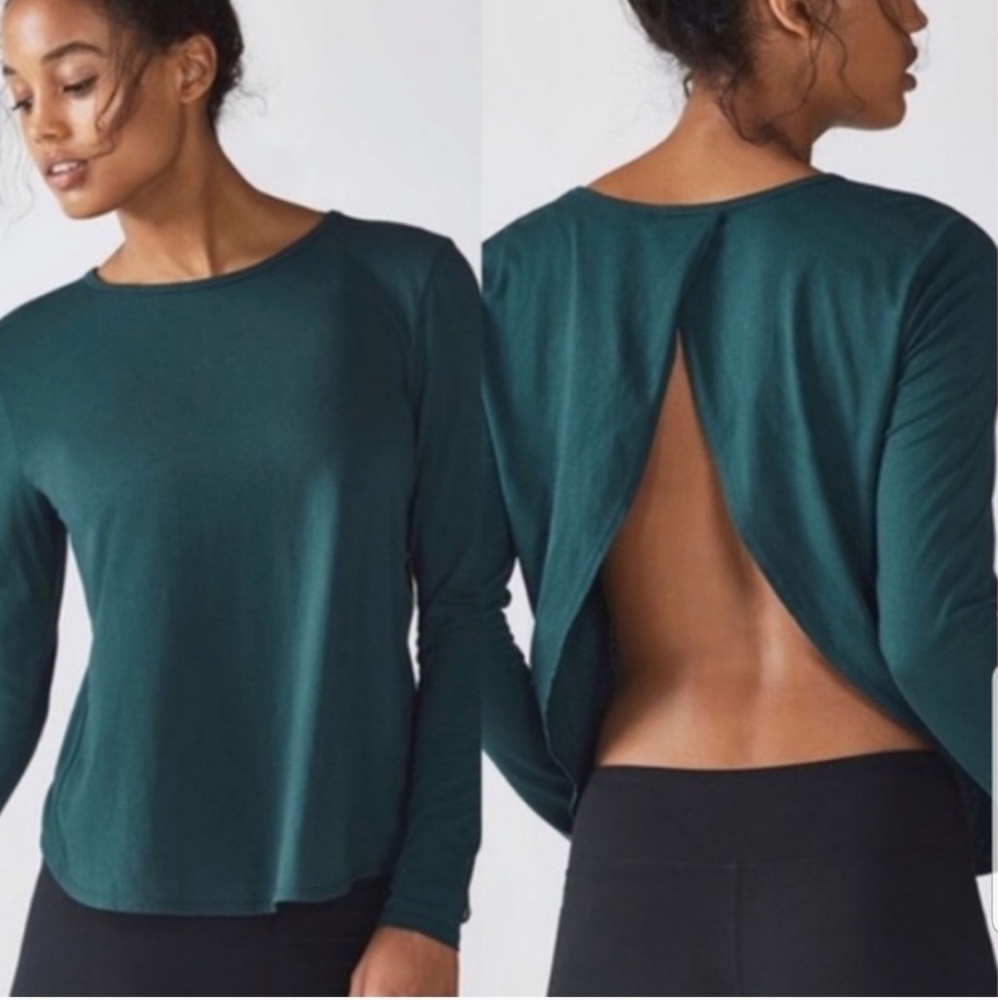 Sale! 🎉 Fabletics Blue open back tee- sz L- EUC